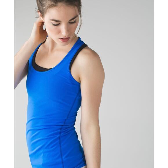 Lululemon Cool Racerback Tank Pipe Dream Blue Size 4 Lightweight Athletic Top - Picture 1 of 13